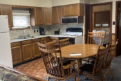 Kitchen with dining table and chairs